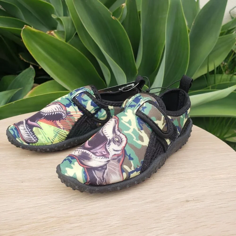 New Size 5 Jurassic Park World sneakers water pool beach shoes Velcro dinosaur